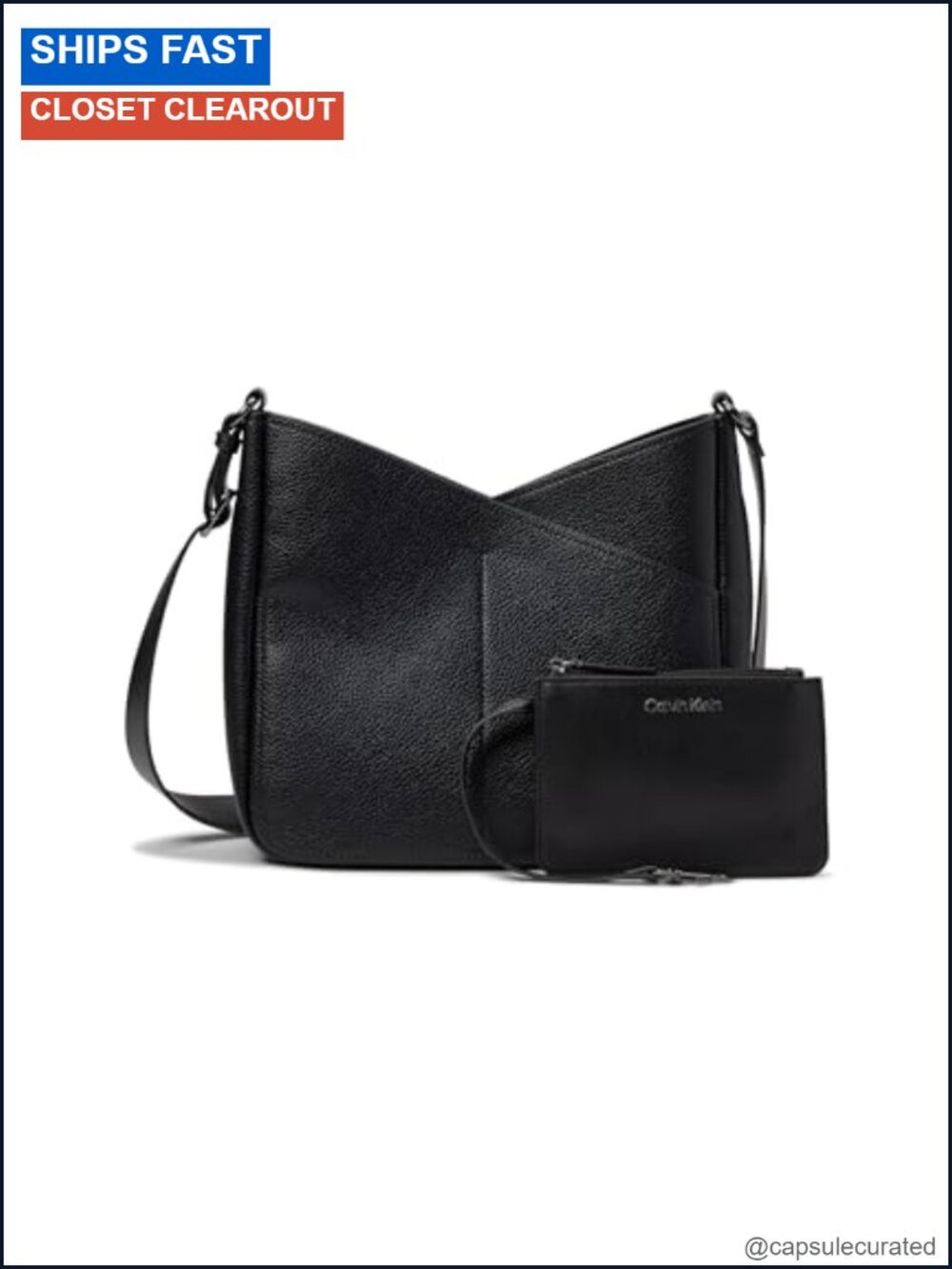 Vegan Leather Crossbody Bag with 4 Slip Pockets Adjustable Strap